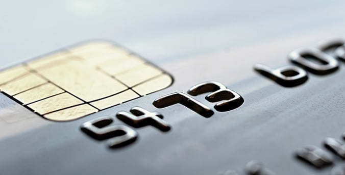 Close up of a chip and pin bank payment card