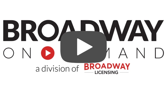 Broadway on Demand logo overlaid with a video play button