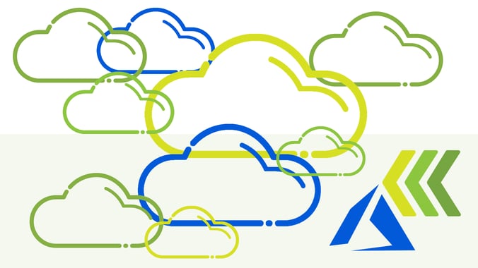 A series of coloured clouds, with the Spektrix and Microsoft Azure logos