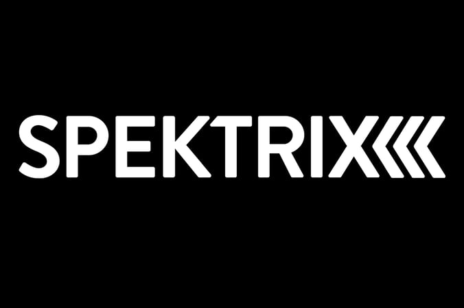 Spektrix logo in white, on a black background