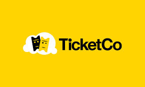 TicketCo logo on a bright yellow background